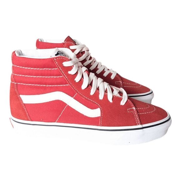 VANS Sk8-Hi Core Classics Red Suede/Canvas Skateboard Sneakers Size 8 - Picture 3 of 9